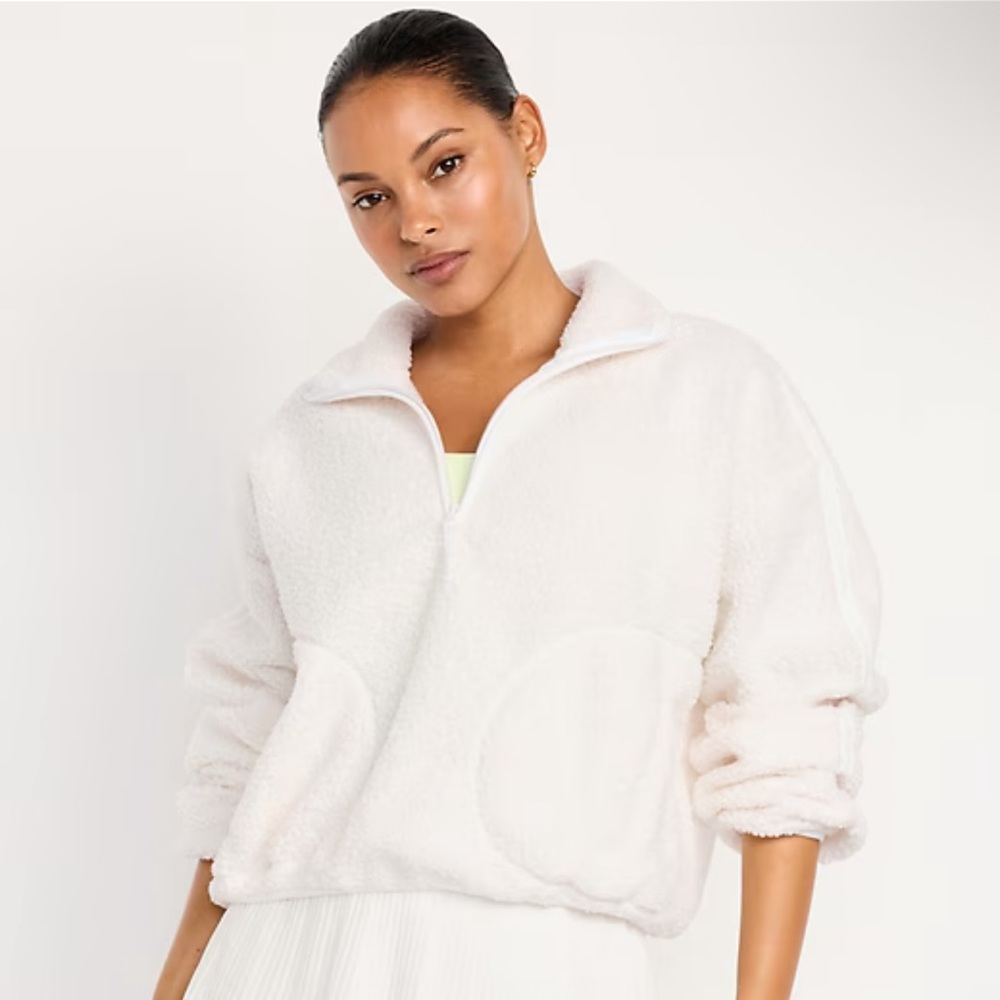 Women's White Sherpa Jacket
